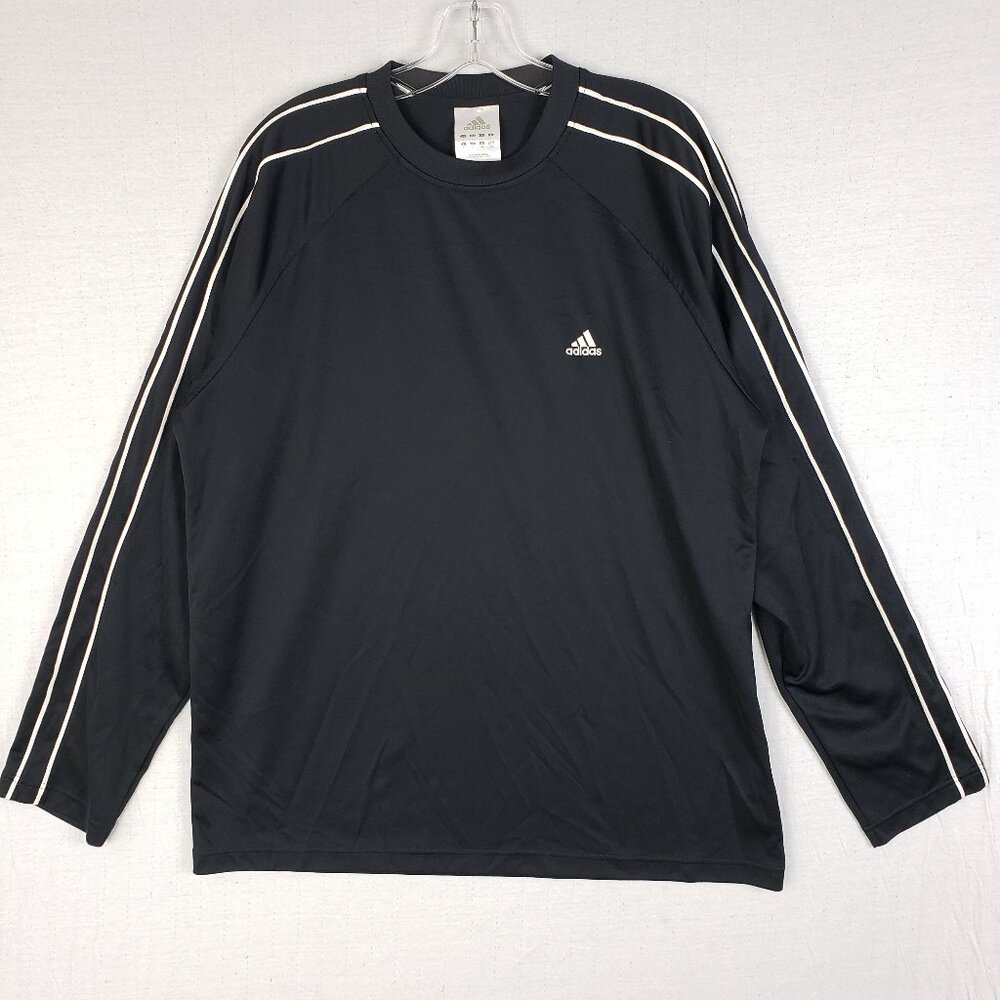 Vintage Adidas 3 Stripes Long Sleeve Shirt ClimaLite Activewear size L Y2K 2005